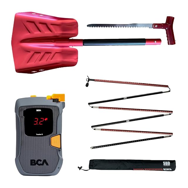 SnowBigDeal Lawinen-Rettungsset: LVS-Gerät, 260-cm-Sonde und Schaufel mit Säge