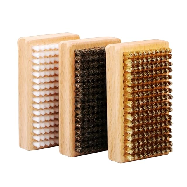 DONGKER Set aus drei Skiwachsbürsten: Nylon, Messing und Rosshaar