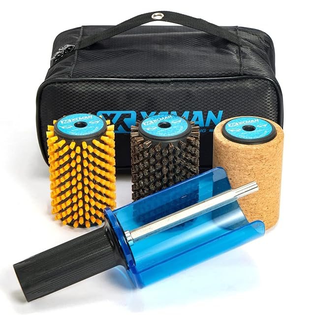 XCMAN Rotationsbürsten-Set mit Nylon-, Rosshaar- und Korkbürste, Griff und Koffer