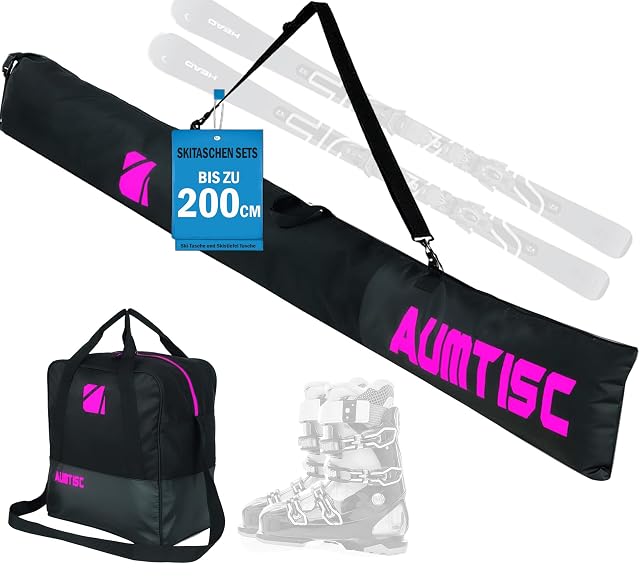 AUMTISC Skitasche und Skischuhtasche mit Rolltop-Verschluss