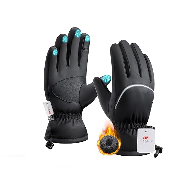 Origem Skihandschuhe in Schwarz mit Reflexdetail