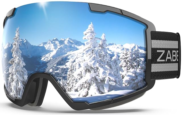 ZABERT OTG v3 schwarze Skibrille mit silbern verspiegelter Scheibe