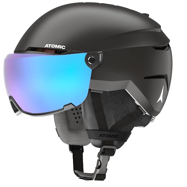 Atomic Savor Visor Stereo schwarzer Skihelm mit integriertem Visier