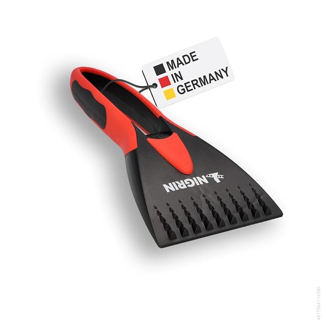 NIGRIN Eisschaber in Schwarz und Rot mit Softgriff